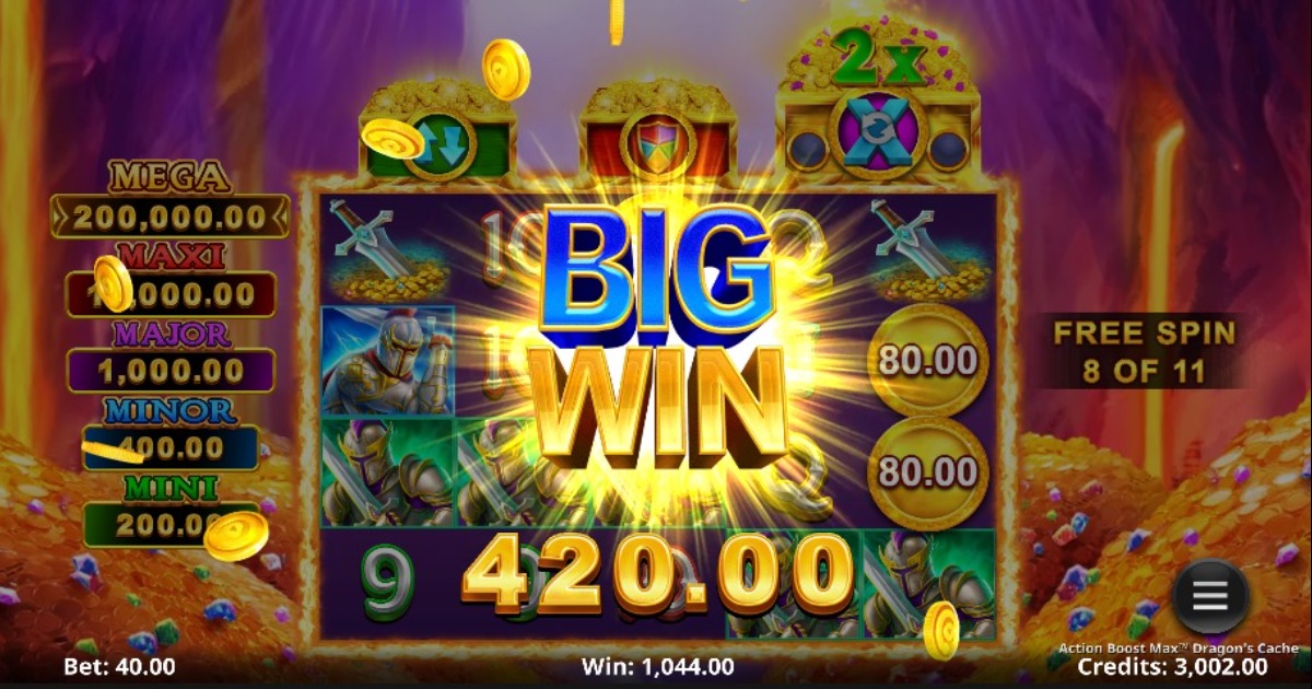Action Boost Max Dragon's Cache Slot big win