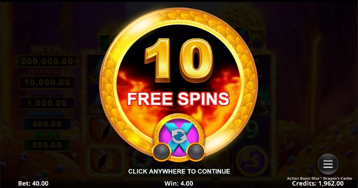 Action Boost Max Dragon's Cache Slot free spins