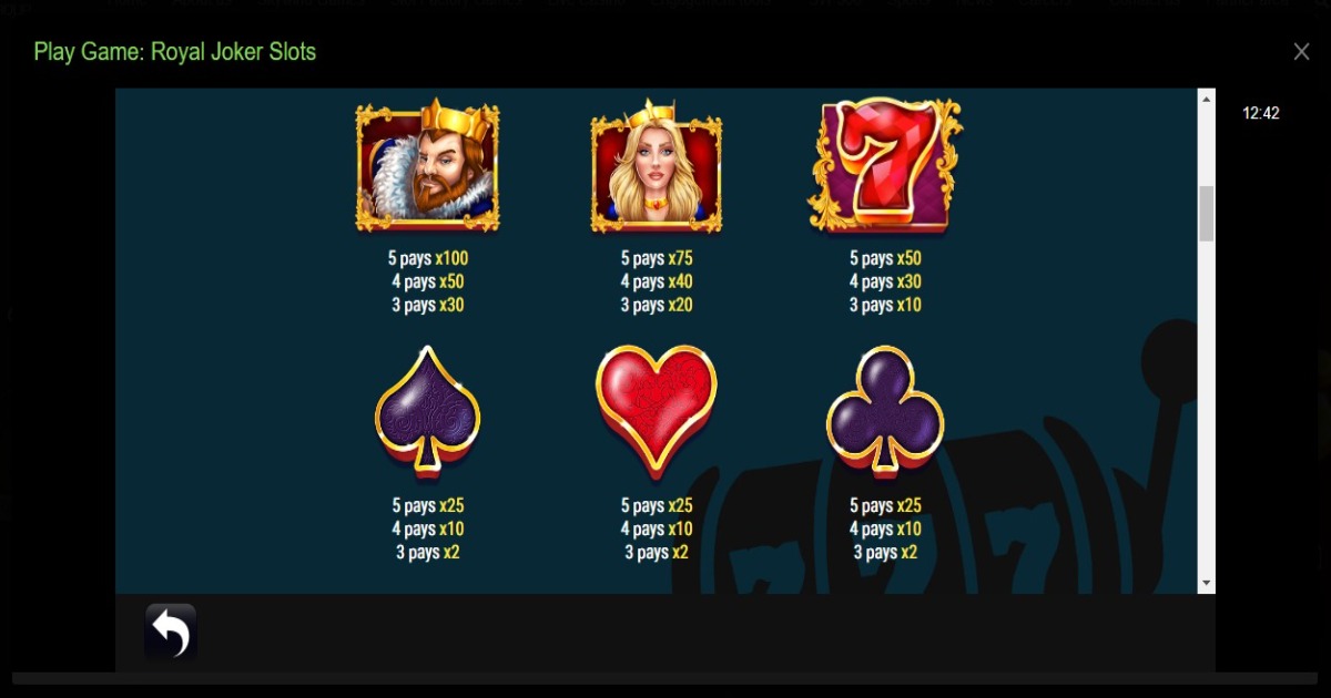 Royal Joker Slots symbols
