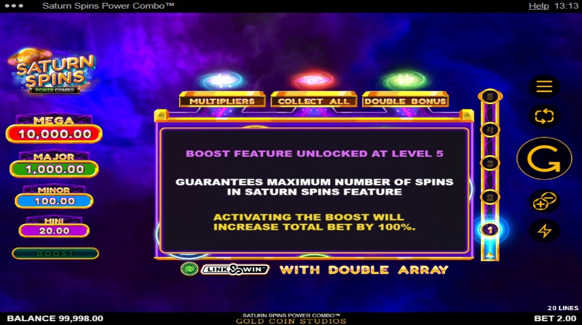Saturn Spins Power Combo Slot bonus buy feature