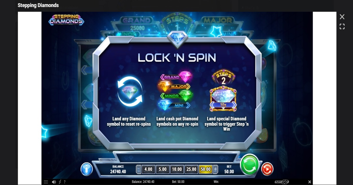 Stepping Diamonds Slot lock n spin
