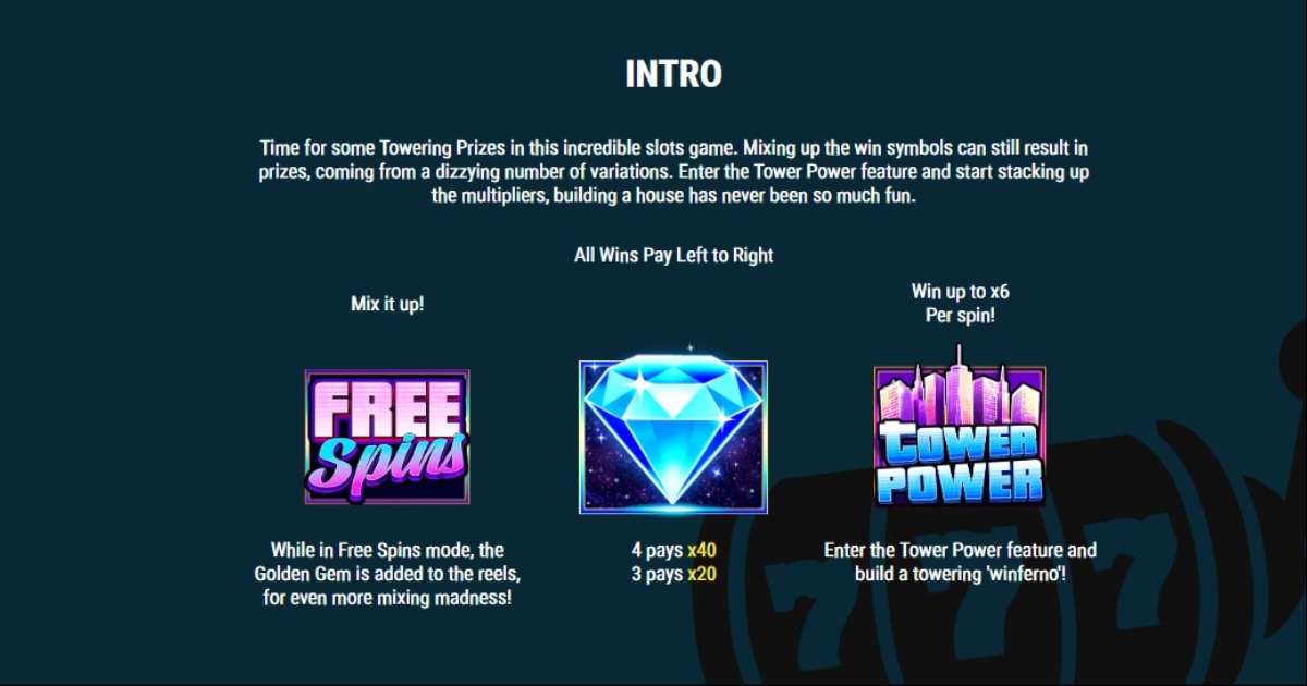 Tower Power Slot features