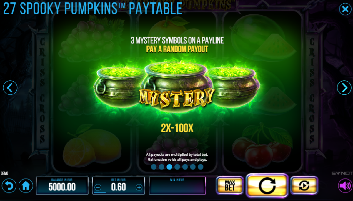 27 Spooky Pumpkins slot game Mystery Symbol