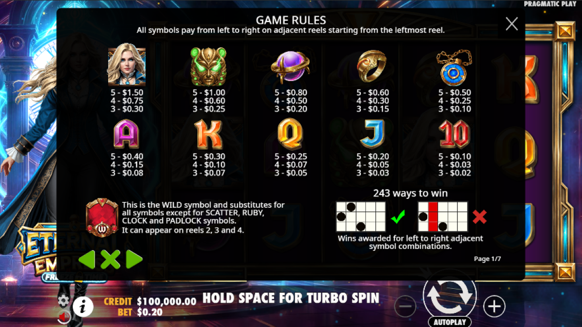 Eternal Empress – Freeze Time slot symbols