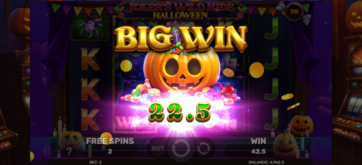 Joker's wild ride halloween slot big win