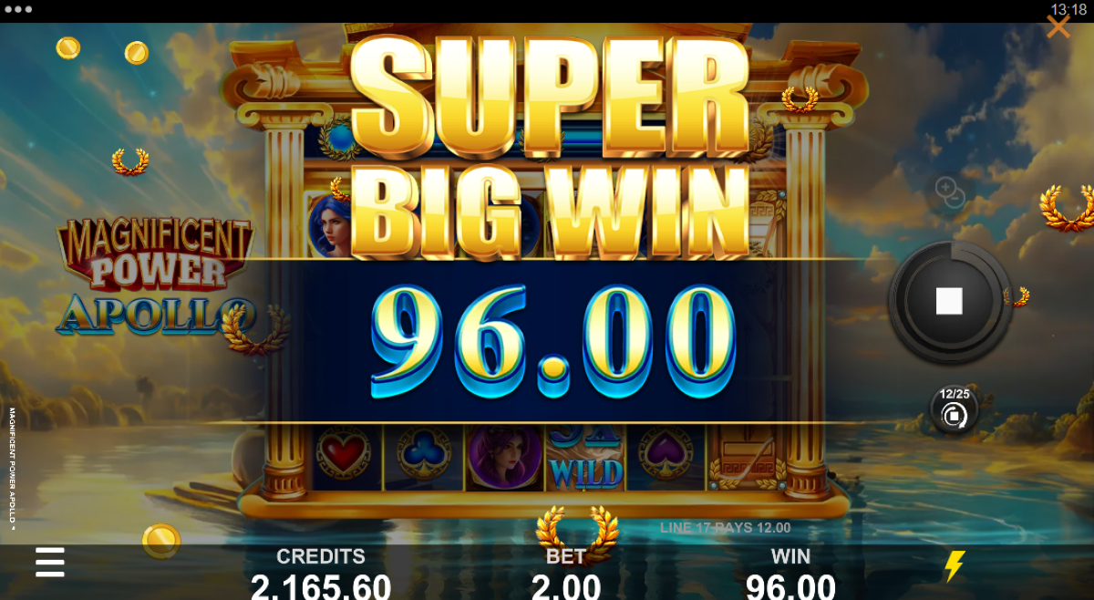 Magnificent Power Apollo slot game super win