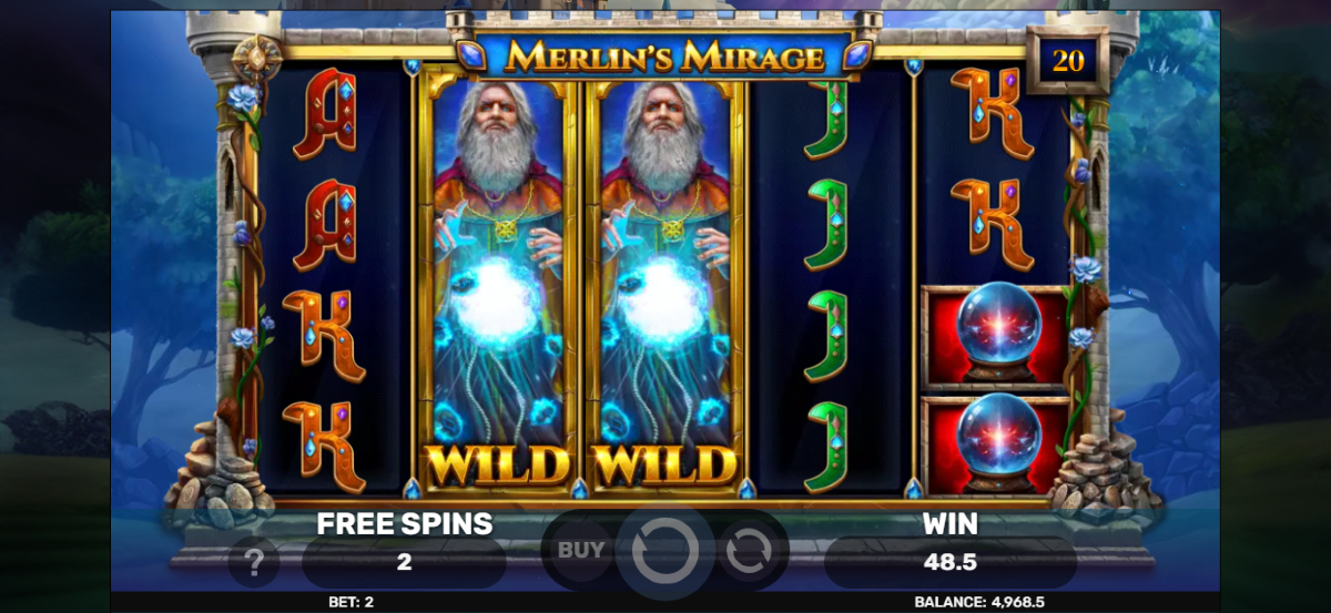 Merlin's Mirage Slot expanding wilds