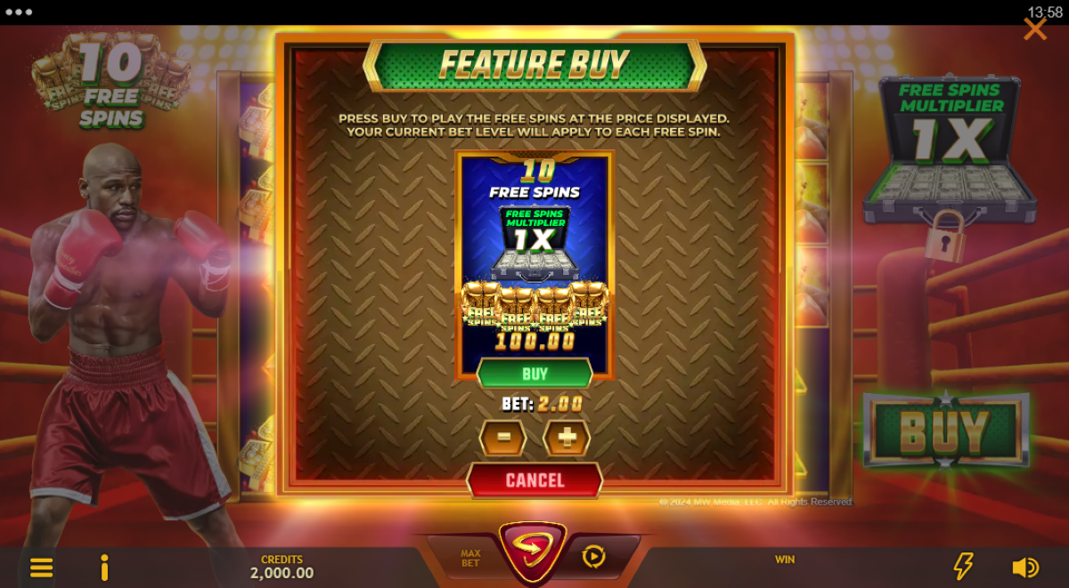 Money Mayweather Slot feature buy