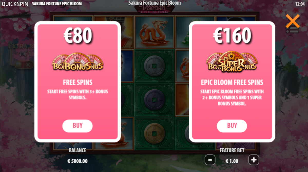 Sakura Fortune Epic Bloom Slot buy free spins feature