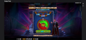 Vampy Party Slot gamble feature-multiplier feature