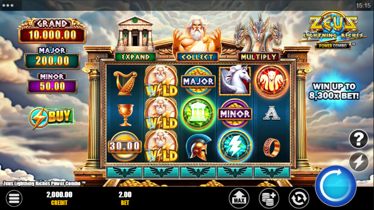 Zeus Lightining Riches Power Combo slot base game