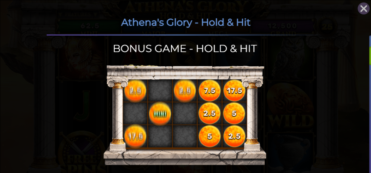 Athena's Glory - Hold & Hit slot hold and hit feature