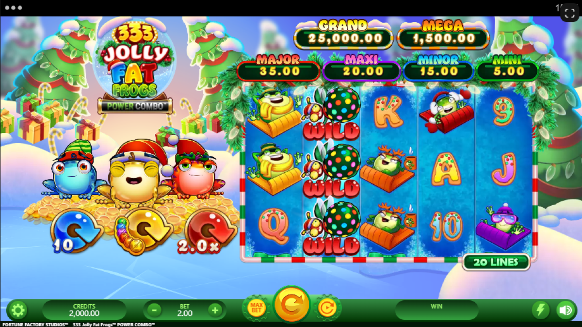 333 Jolly Fat Frogs POWER COMBO slot base game