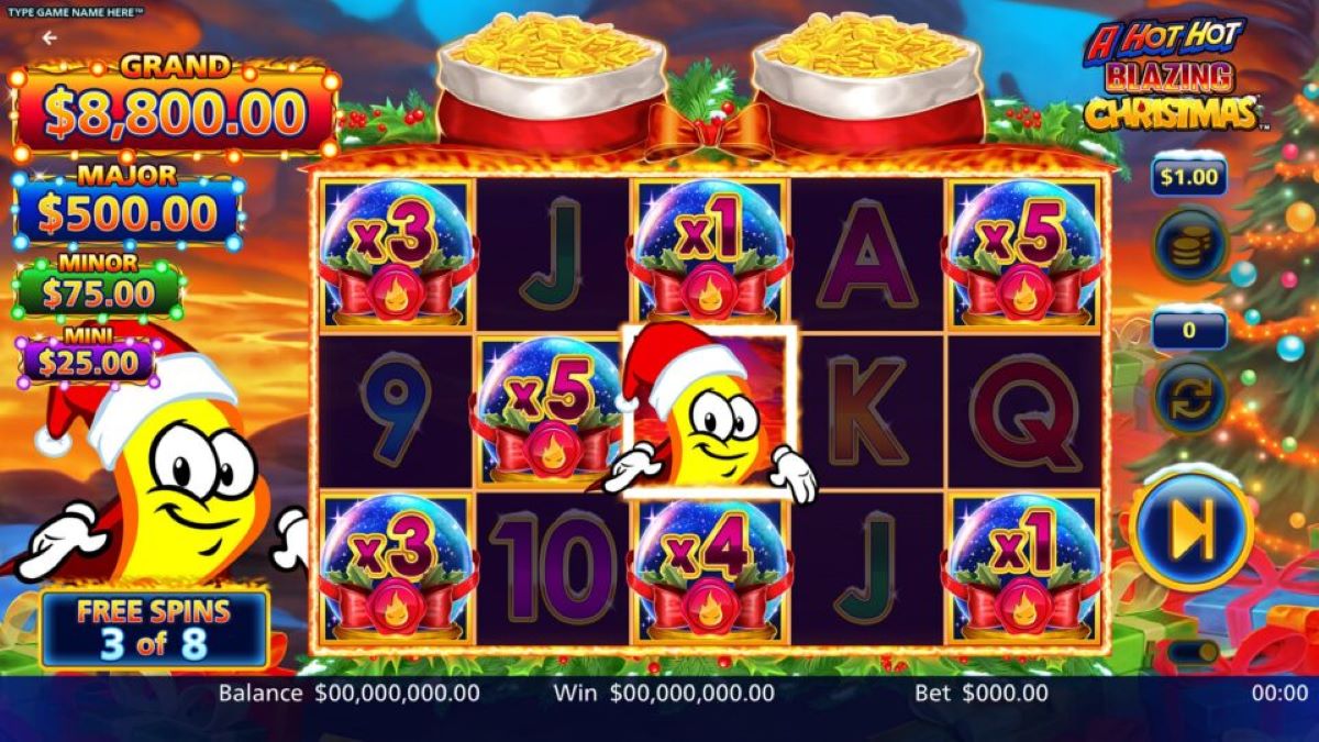 A Hot Hot Blazing Xmas slot free spins feature