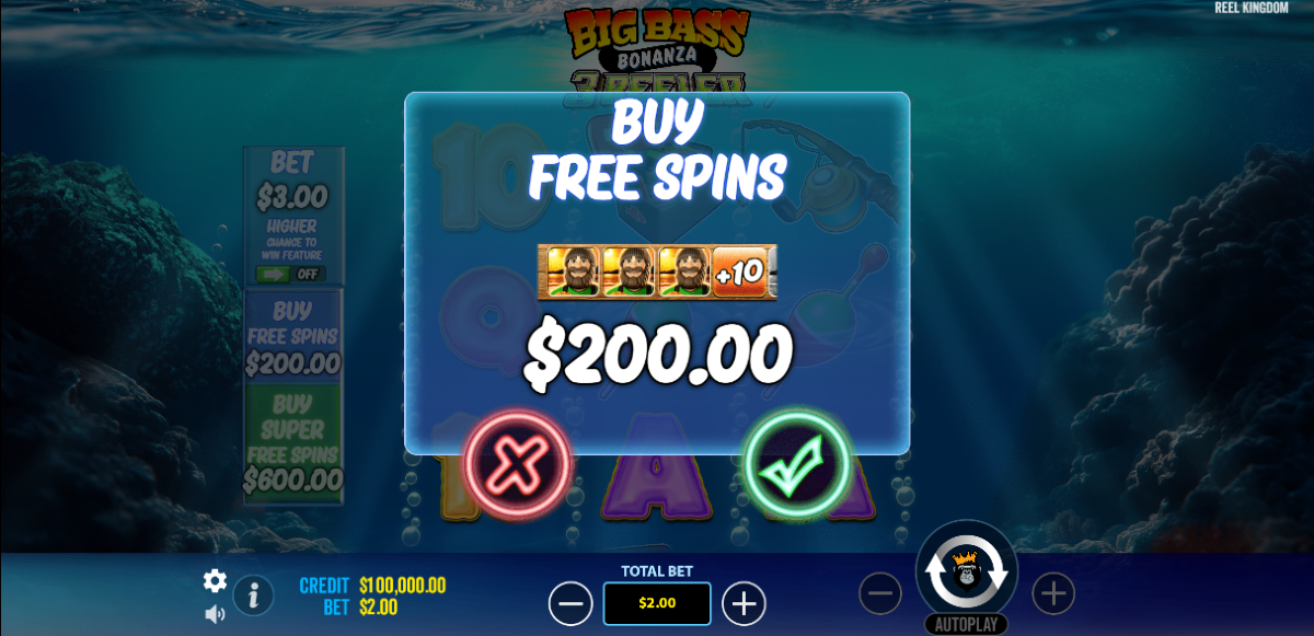Big Bass Bonanza 3 Reeler slot buy free spins feature