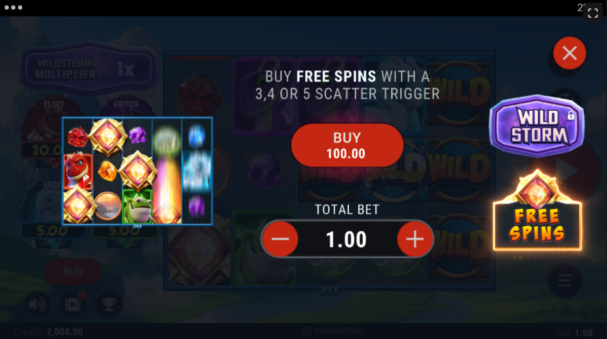 Dragonz 2 buy free spins feature