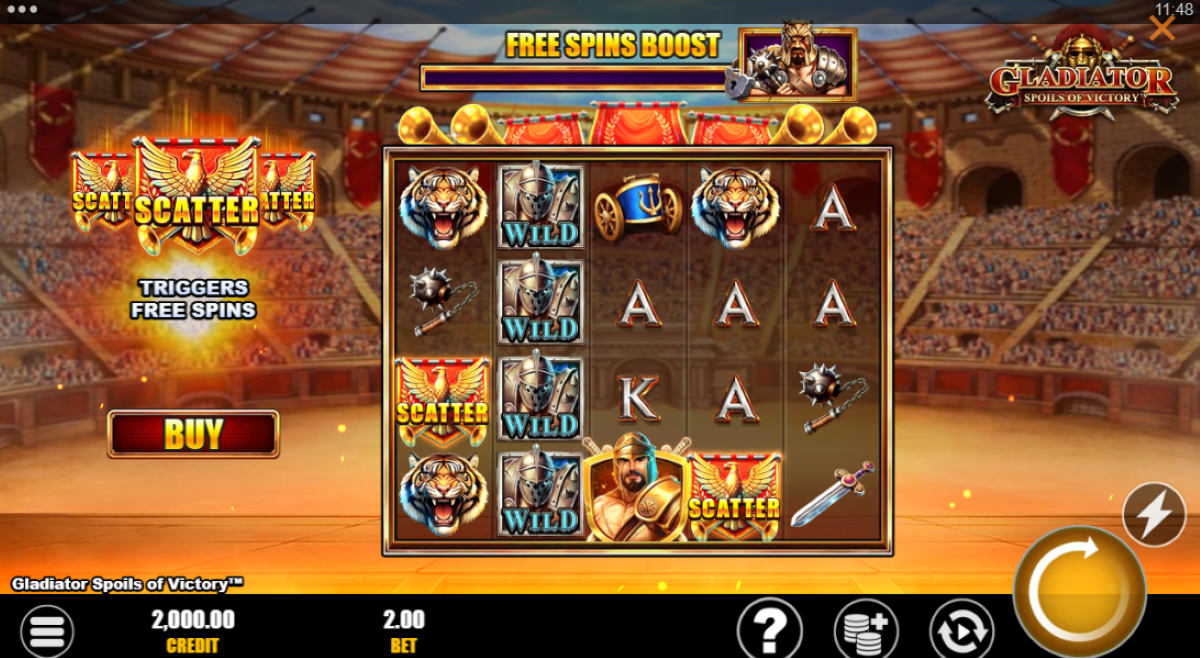 Gladiator Spoils of Victory slot base game or main game
