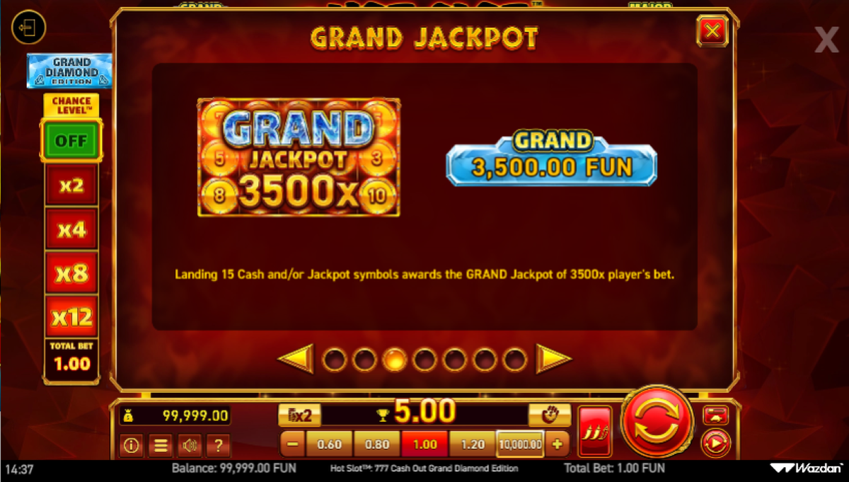 Hot Slot 777 Cash Out Grand Diamond Edition slot jackpots