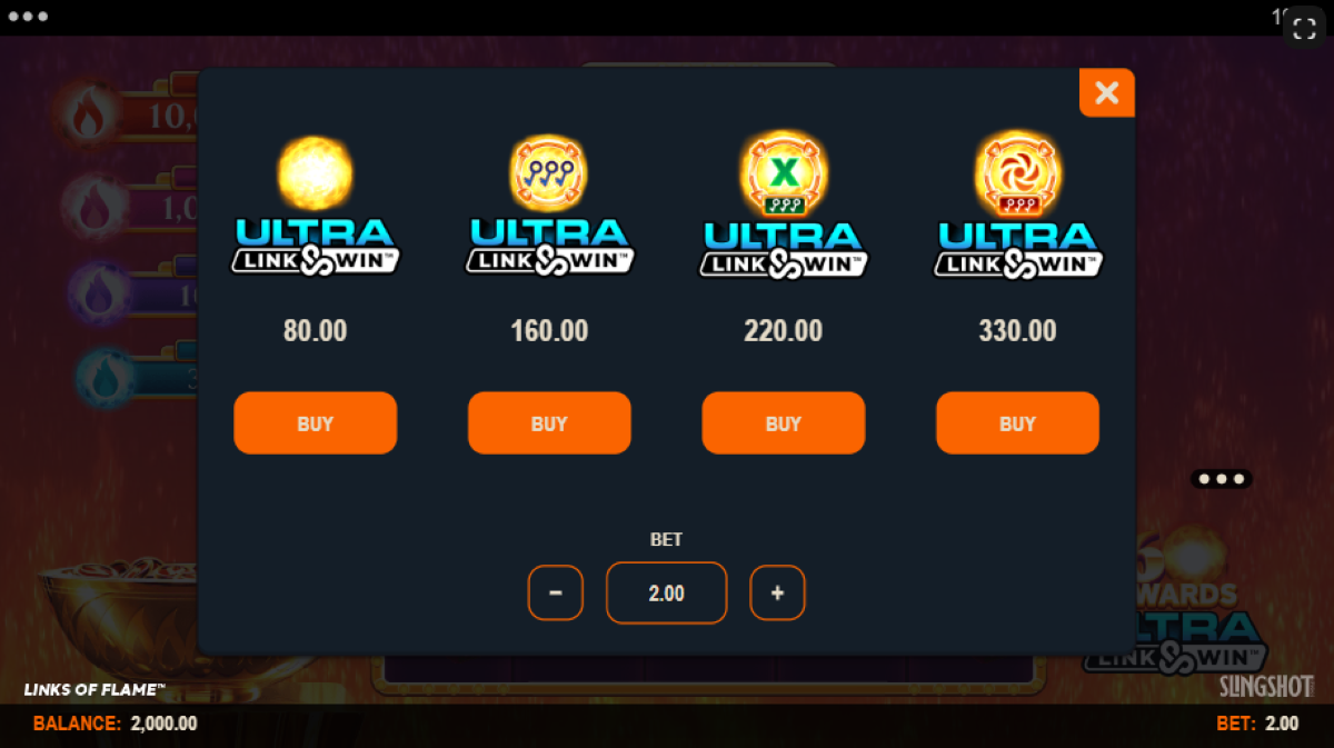 Links of Flame slot buy feature