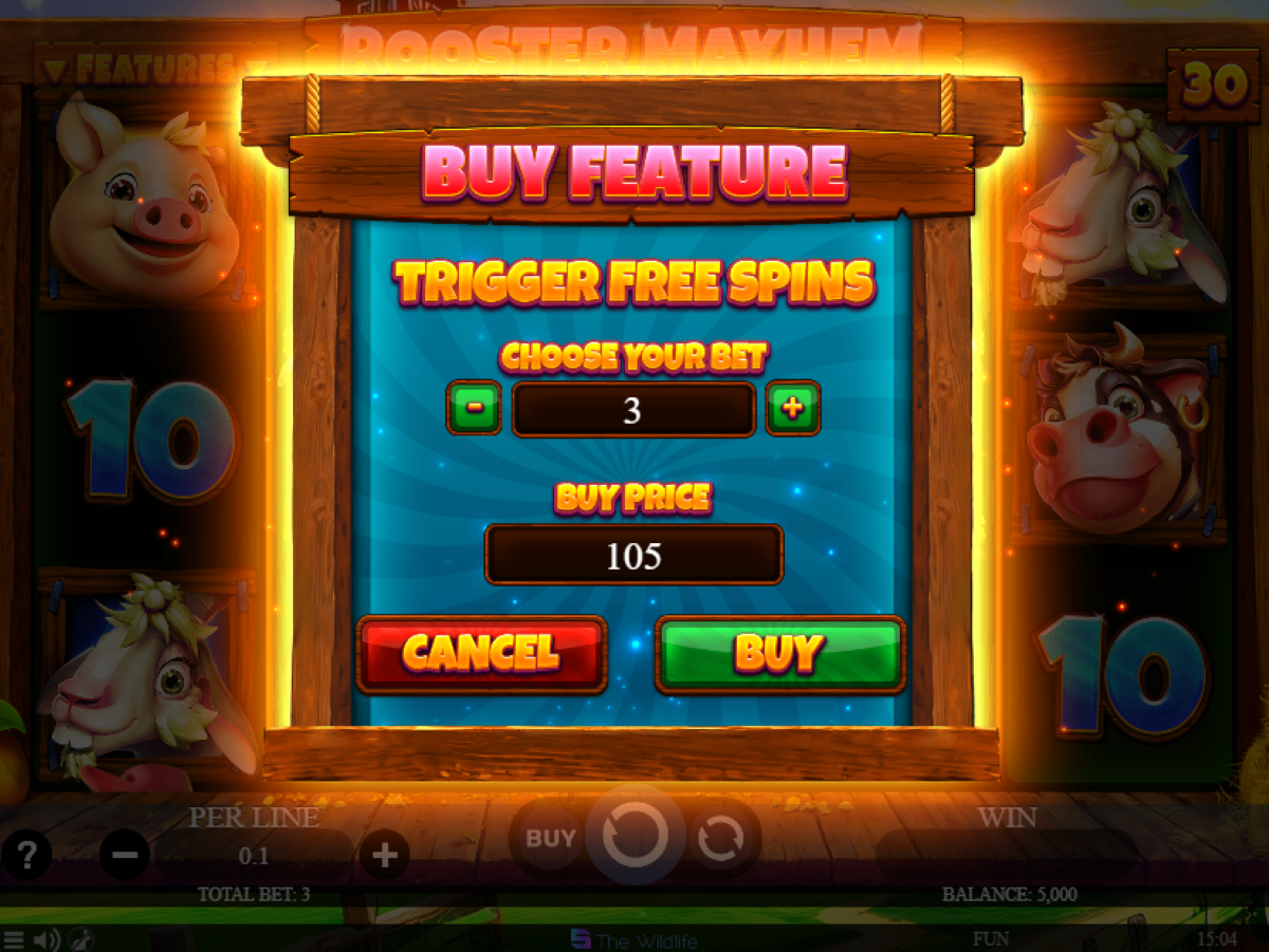 Rooster Mayhem - Farm Outbreak slot buy free spins feature