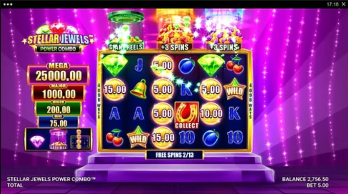 Stellar Jewels Power Combo Cash Reel feature