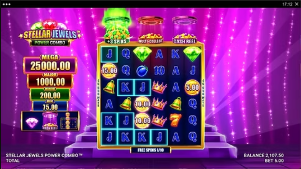 Stellar Jewels Power Combo Giant Reels feature