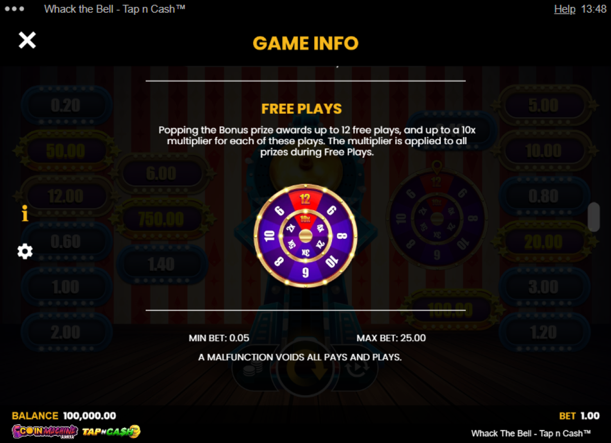 Whack the Bell - Tap n Cash slot free game feature