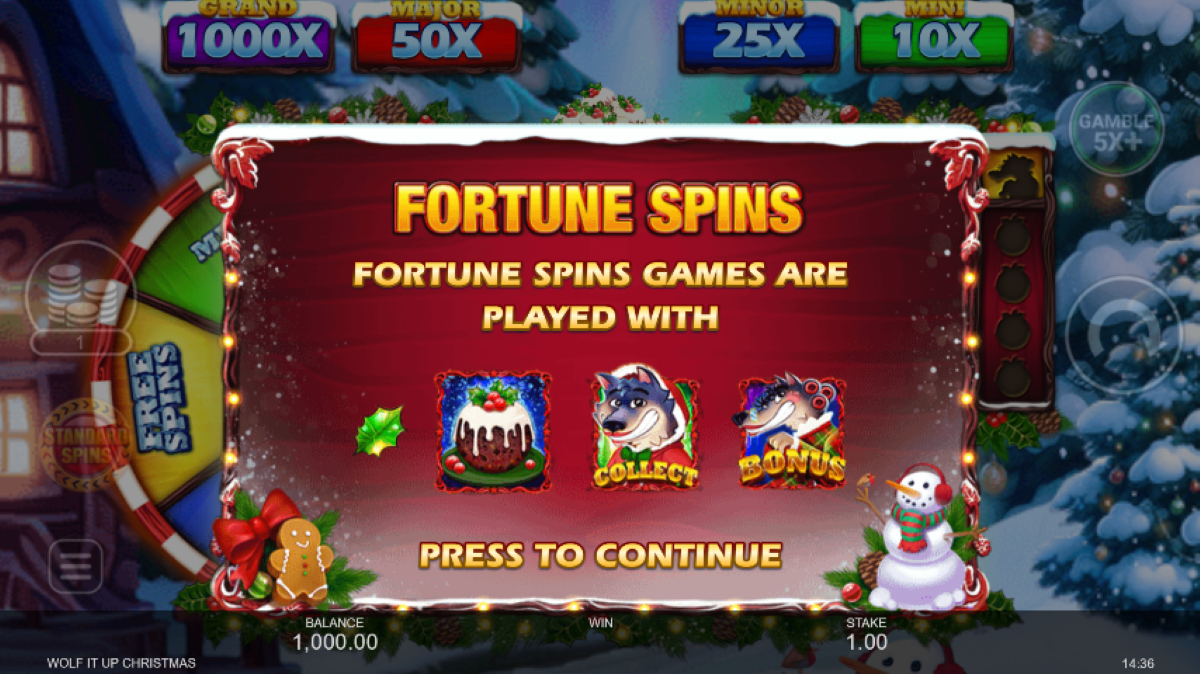 Wolf It Up Christmas slot fortune spins feature