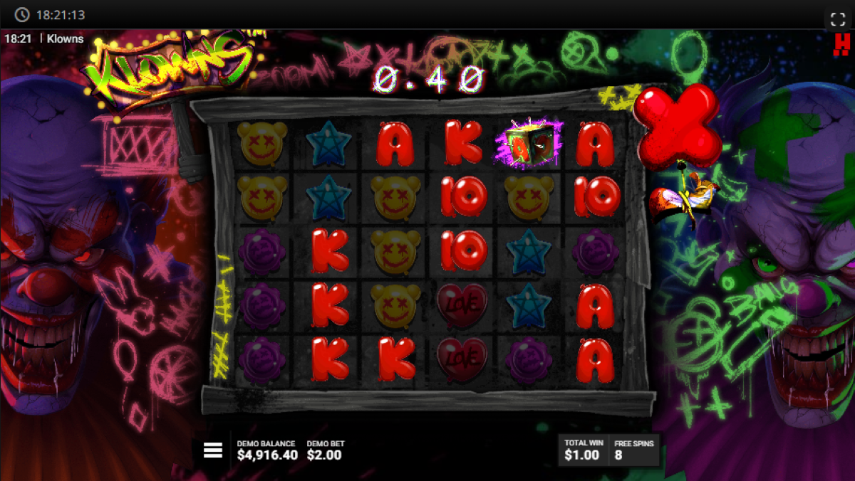 Klowns slot lester cash couresell feature