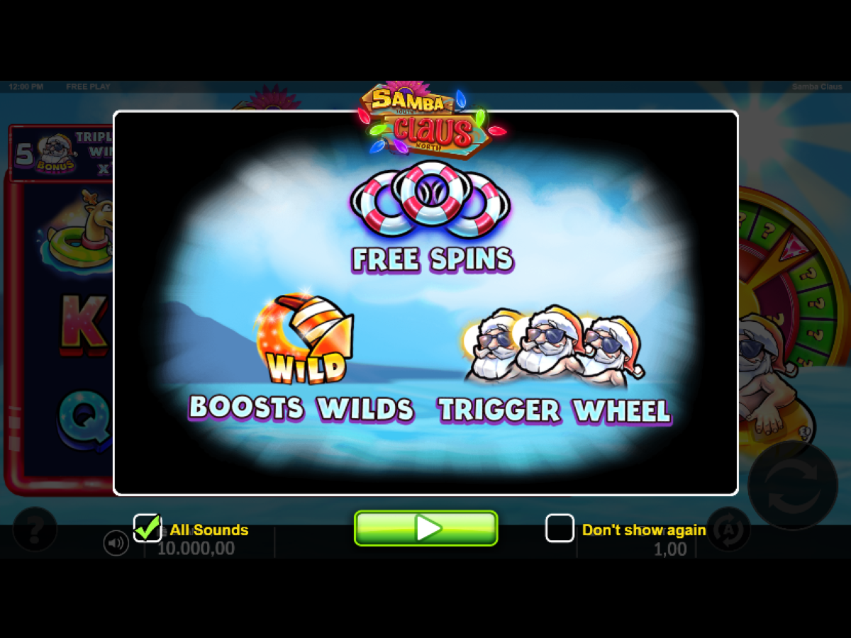 Samba Claus slot bonus features